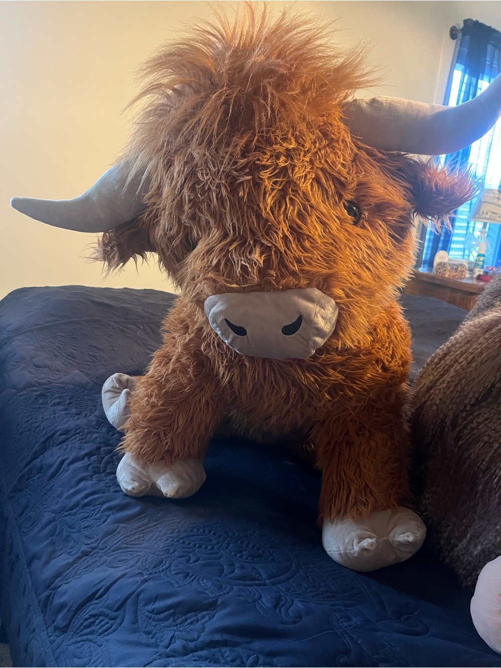 Giant stuffed highland cow